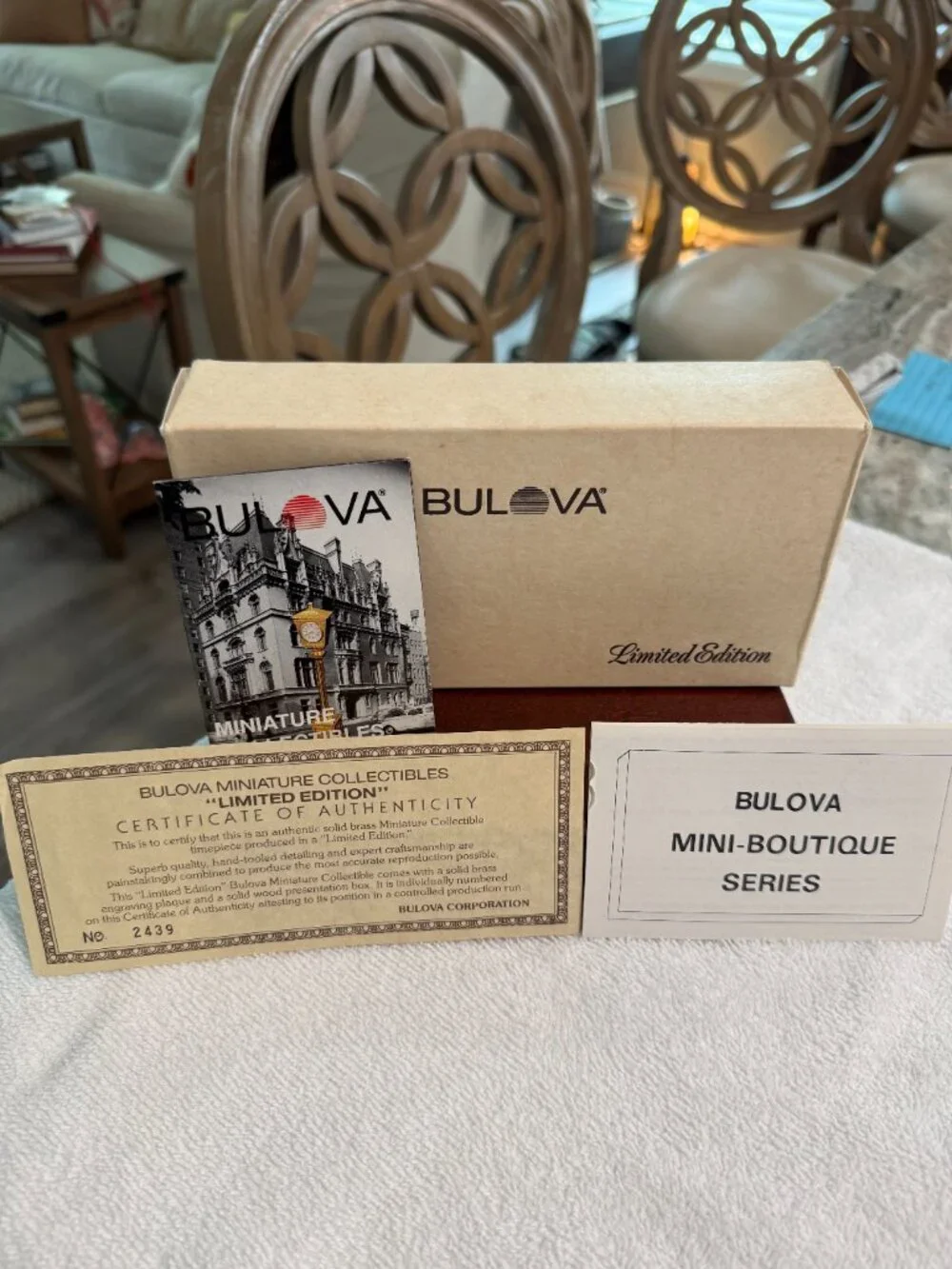 Bulova B0001 Ltd.Edition Mini Street Clock Brass w/ Wood Box COA #2439 BRSKU115